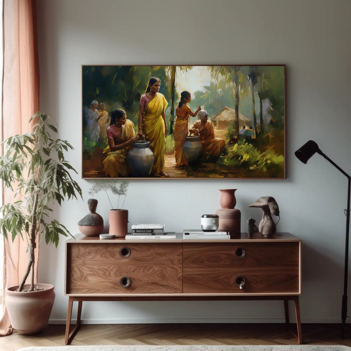 Group Of South Indian Women Art South Indian Painting South Indian Oil Painting South Indian Home Decor South Indian Wall Art - Image 5