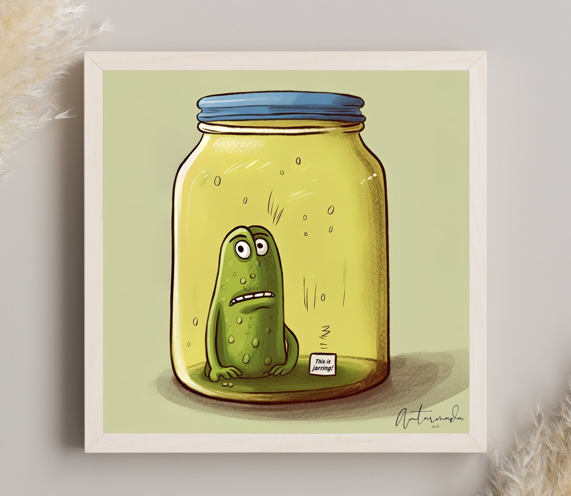 The Lonely Pickle, Funny Art Signed By Antarmada