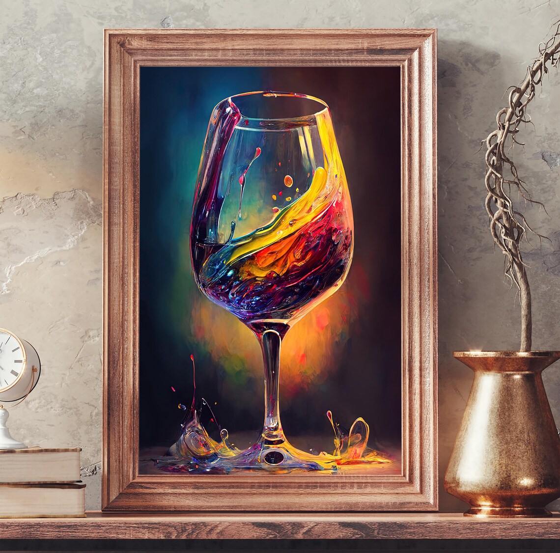 Wine Glass Painting, Wine Art Kitchen Art Print - Image 3