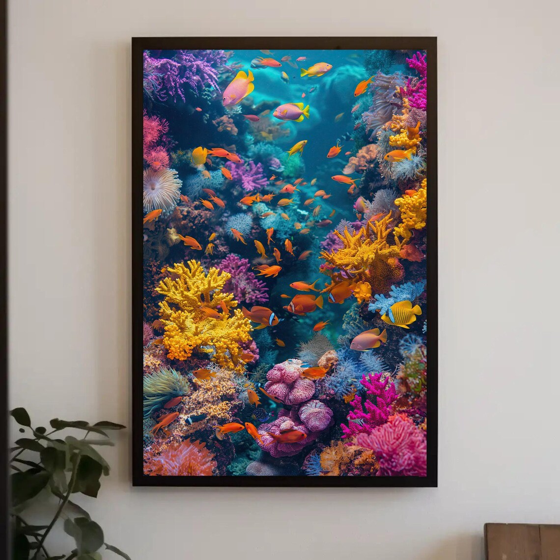 Vibrant Coral Reef With Tropical Fish Underwater Ocean Art Poster - Image 5