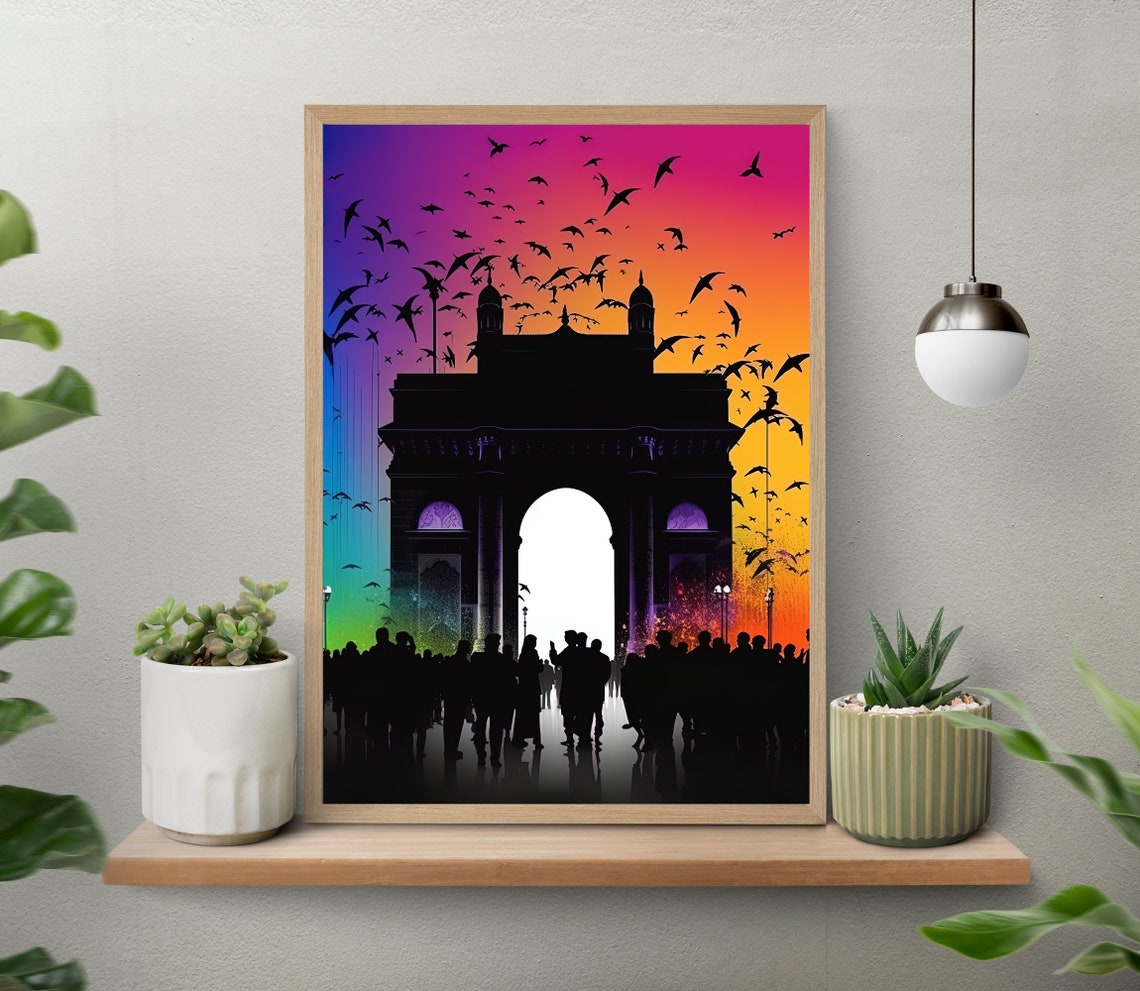 Gateway Of India Art Mumbai Landmark Painting Bombay Wall Art Indian Decor Indian Painting Indian Home Decor India Art Indian Print - Image 4