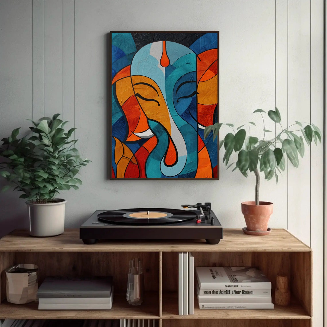 Colorful Abstract Ganesha Face Geometric Modern Style Poster - Image 3