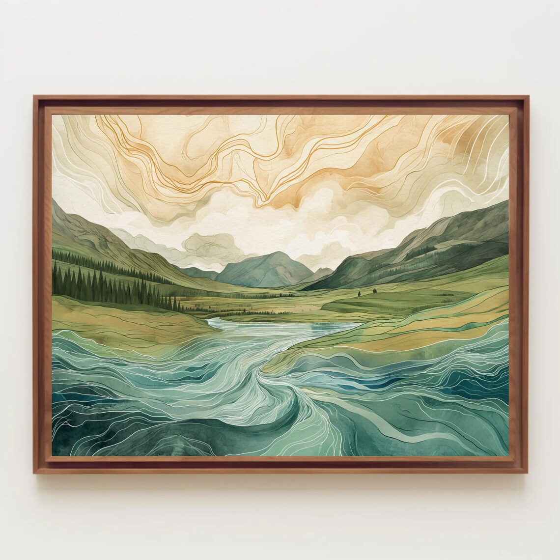 Northern Scotland Abstract Painting Art Print, British Decor - Image 5