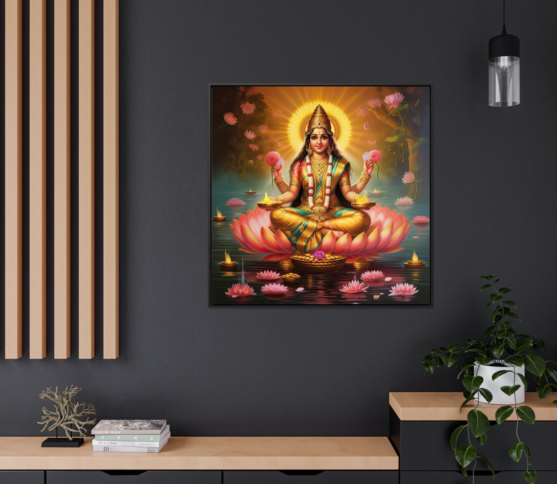 Lakshmi Hindu Goddess Art Print, Wealth Theme - Image 2
