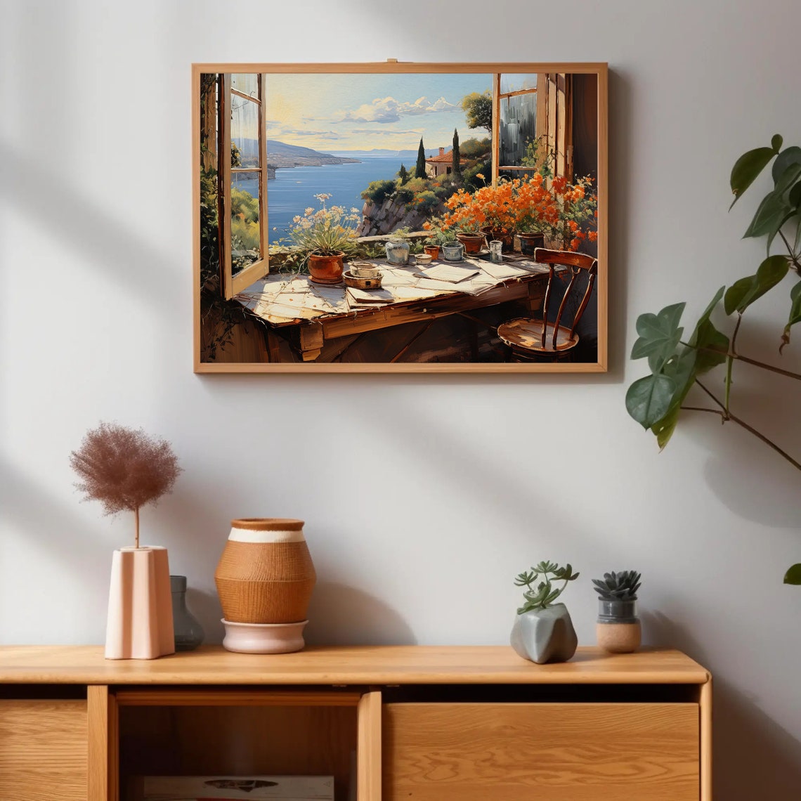 Artist Studio Balcony Overlooking Mediterranean Coast Poster - Image 5