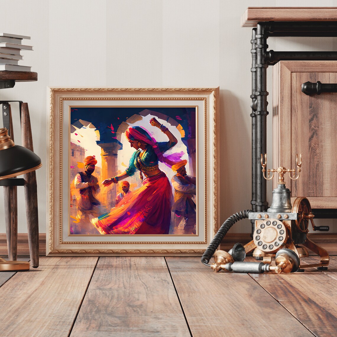 Rajasthani Woman Dancing Art Print, South Asian - Image 5