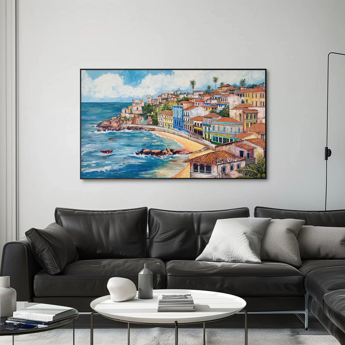 Salvador Bahia Beach Painting Large Print Brazilian Wall Art Brazil Painting Brazilian Painting Latin Wall Decor Landscape Art - Image 2
