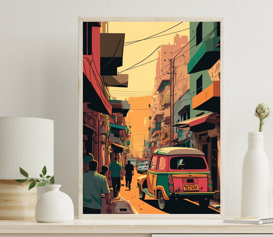 Pakistan Wall Art Lahore Painting Pakistani Decor Lahore Cityscape Asia Print Pakistani Painting Pakistani Home Decor Pakistan Print