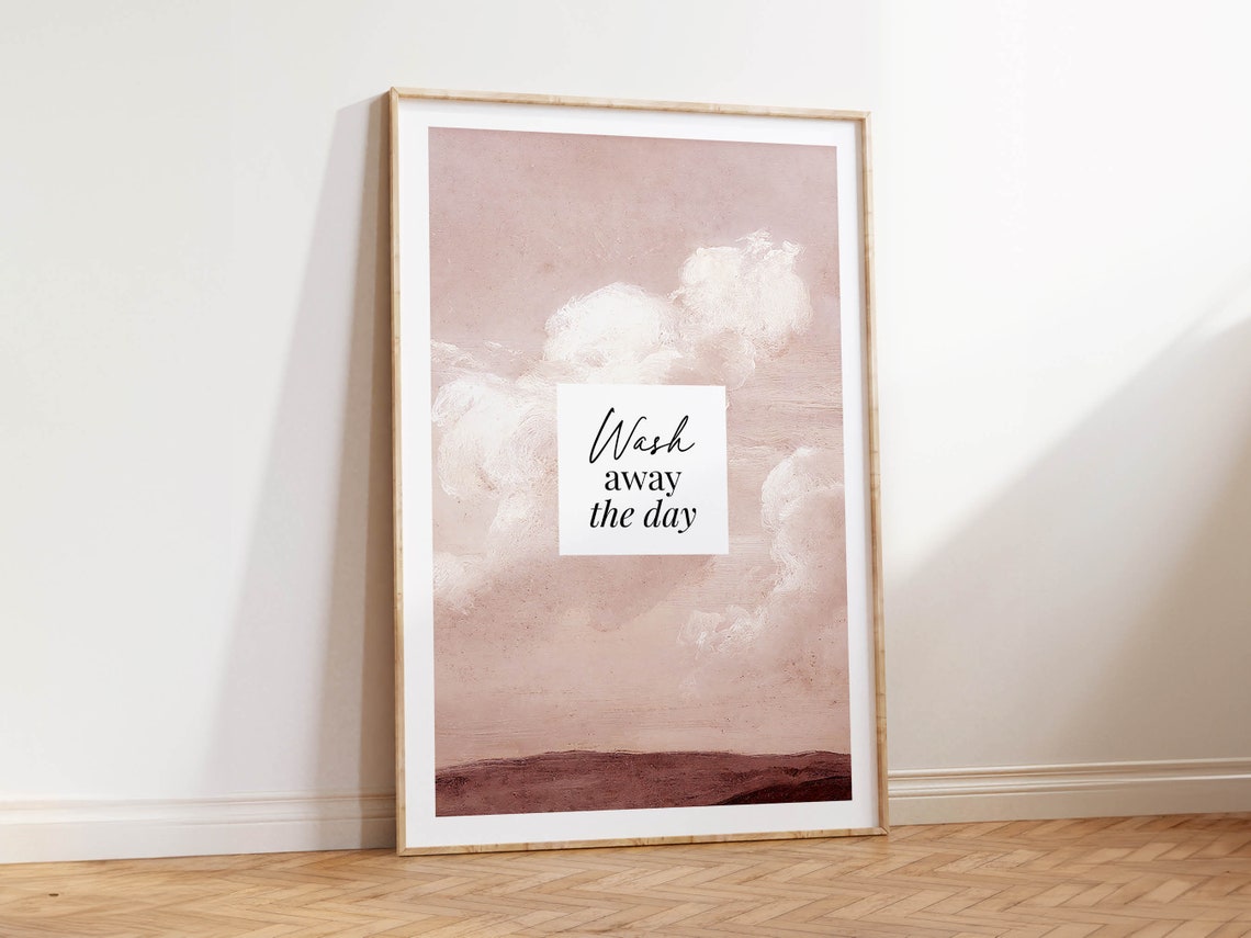 Wash Away The Day Cloud Laundry Room Quote Wall Decor Poster - Image 2