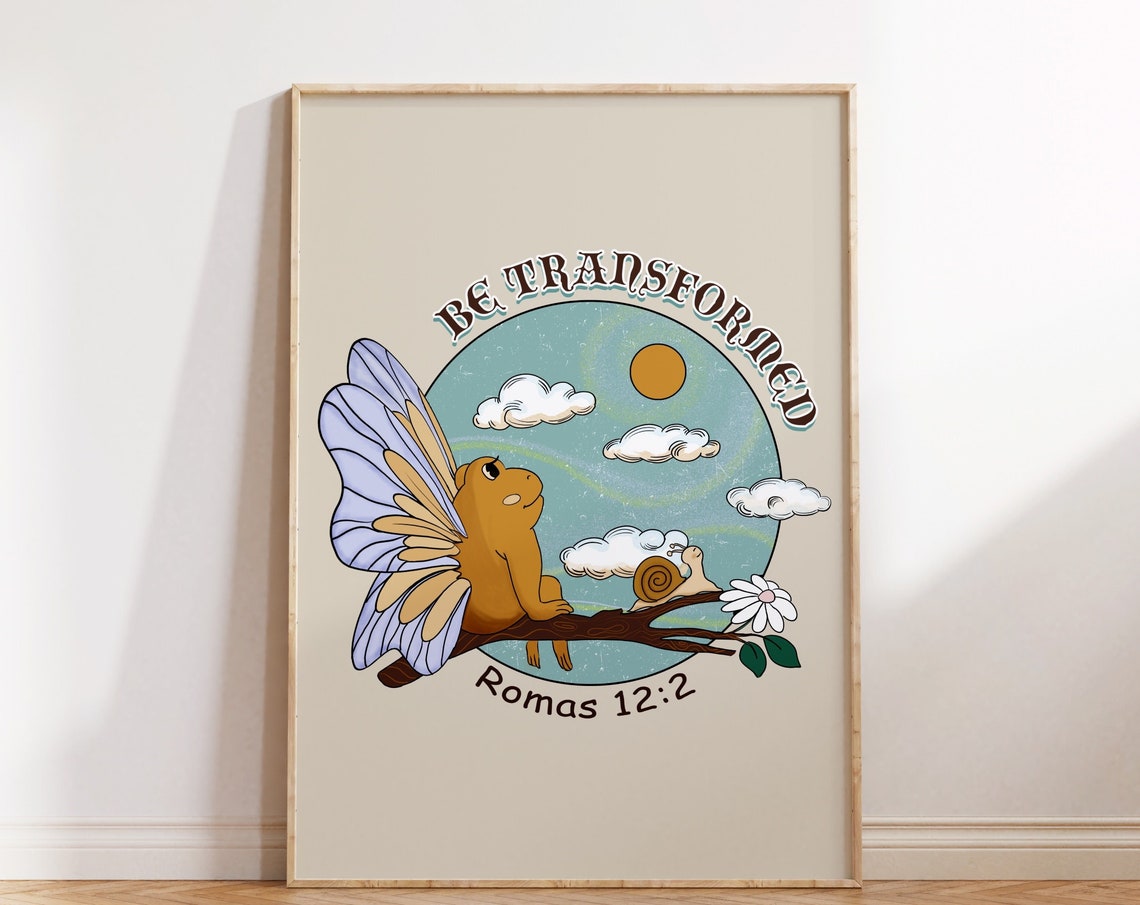 Retro Christian Wall Print Romans Scripture Art Christian Poster Bible Verse Wall Decor Art Christian Gift