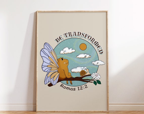 Retro Christian Wall Print Romans Scripture Art Christian Poster Bible Verse Wall Decor Art Christian Gift
