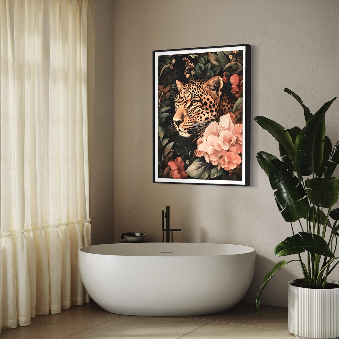 Leopard Art Print, Vintage Modern Jungle Decor - Image 3