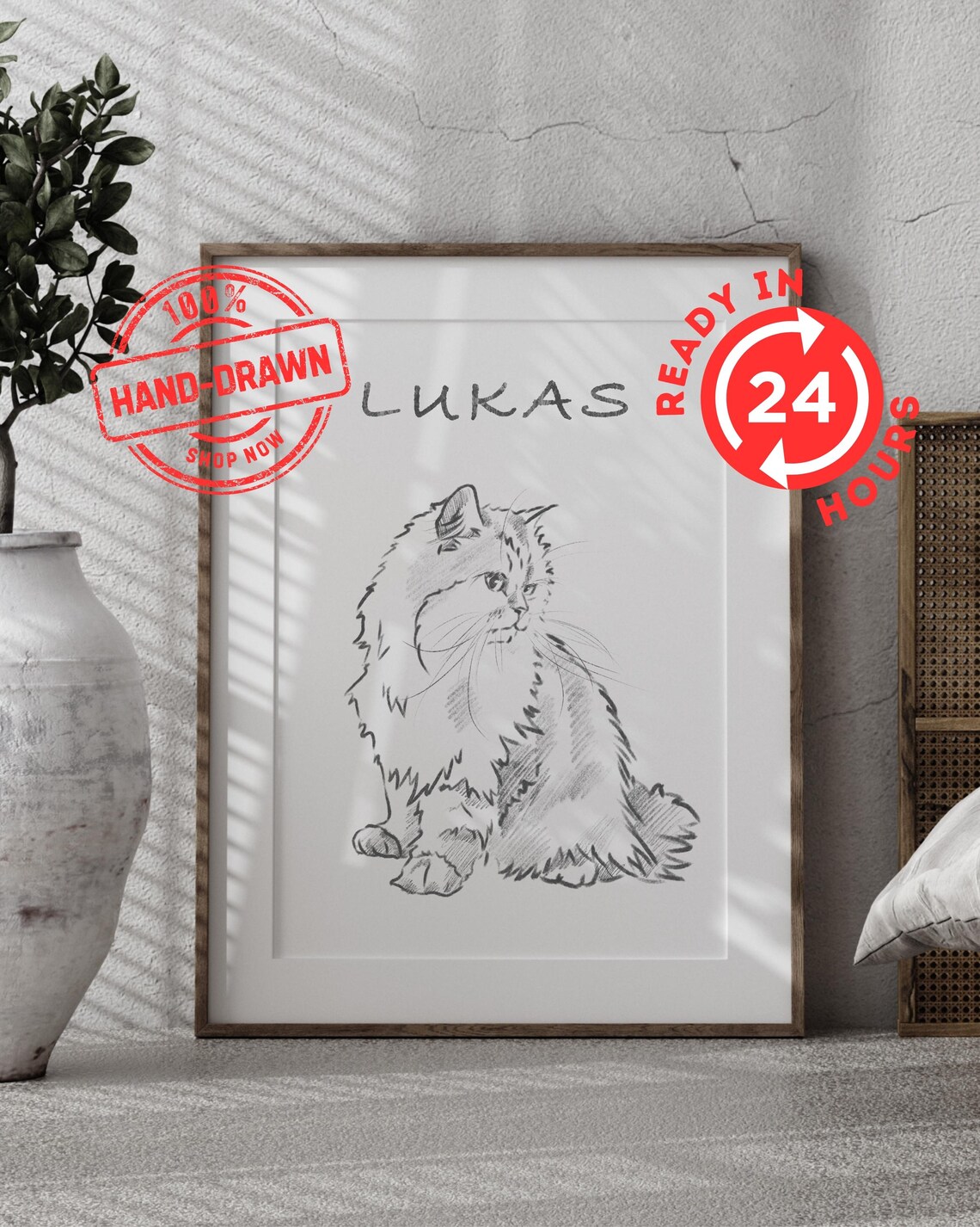 Custom Pet Portrait From Photo, Dog Painting