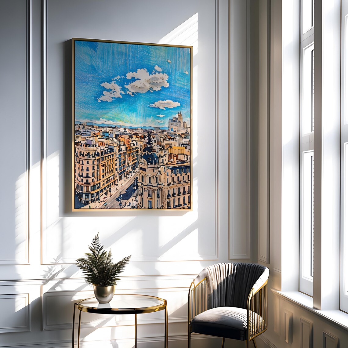 Madrid Rooftop View, Historic Architecture Travel Poster - Image 2