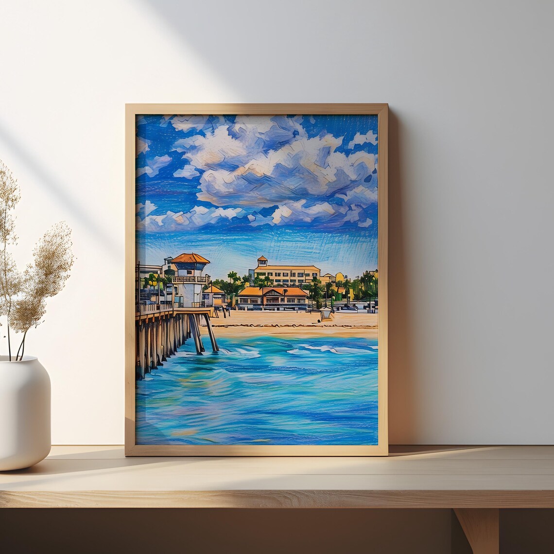 Huntington Beach Pier View, California Travel Poster - Image 3