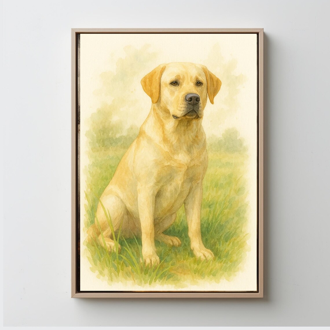 Yellow Labrador Retriever Watercolor Dog Gentle Meadow Pet Poster