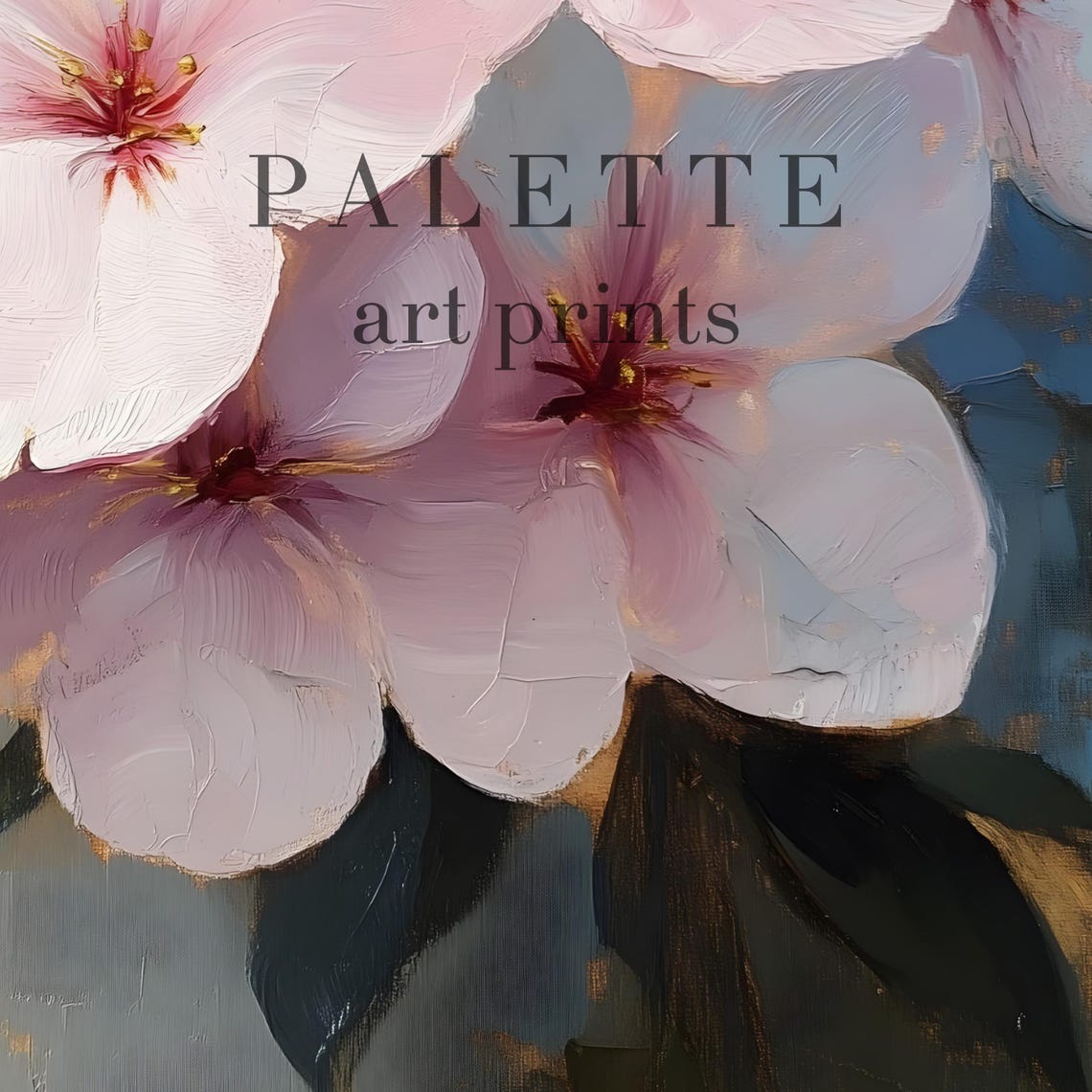Pink Cherry Blossom Oil Painting Elegant Spring Floral Wall Poster - Image 2
