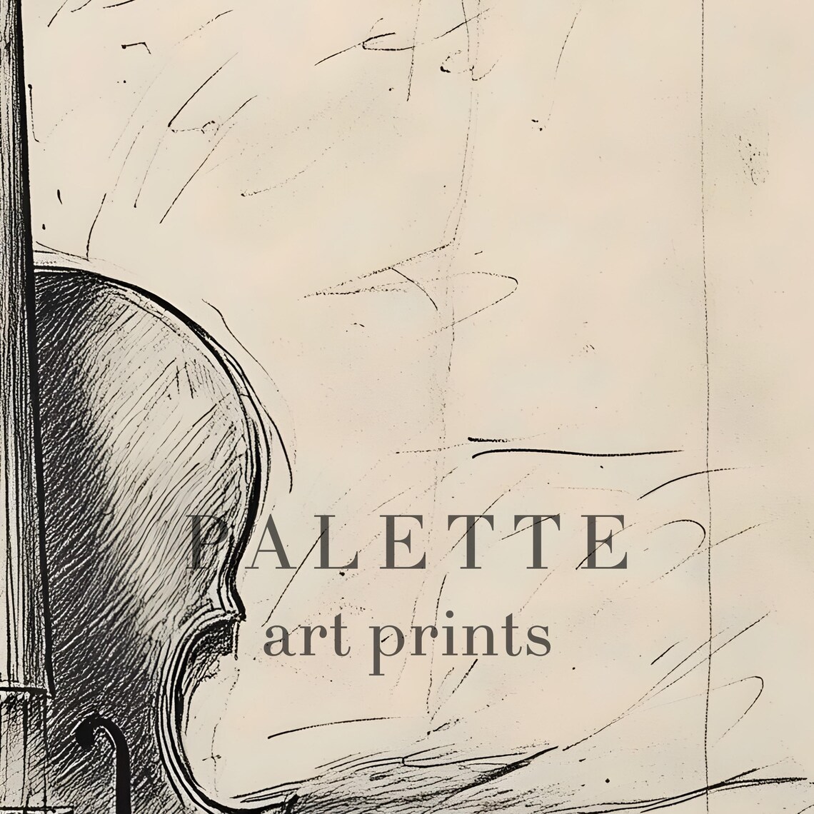 Cello Pencil Sketch Classical Music Instrument Minimalist Drawing Poster - Image 2