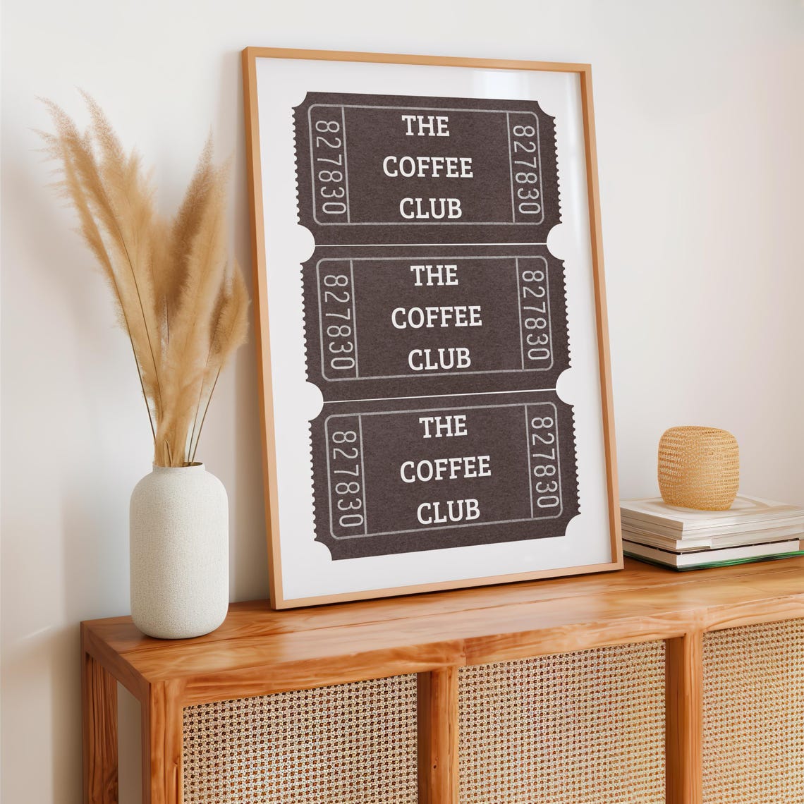 The Coffee Club Ticket Stub Trio Black Retro Kitchen Cafe Poster - Image 2