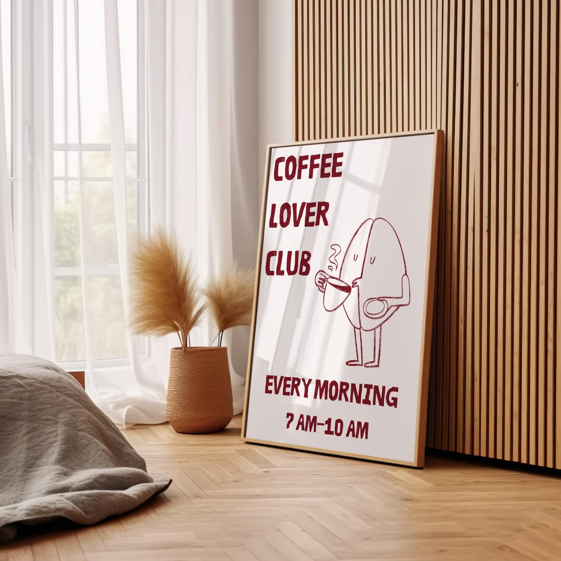 Coffee Lover Club Cute Retro Typography Morning Kitchen Poster - Image 2