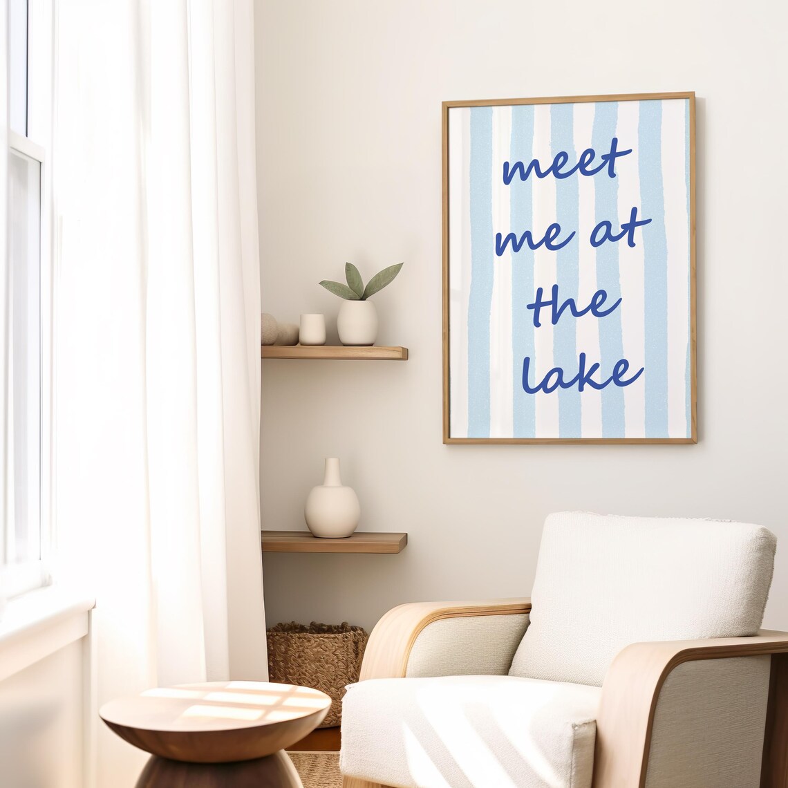 Meet Me At The Lake Typography Poster, Coastal Decor - Image 2