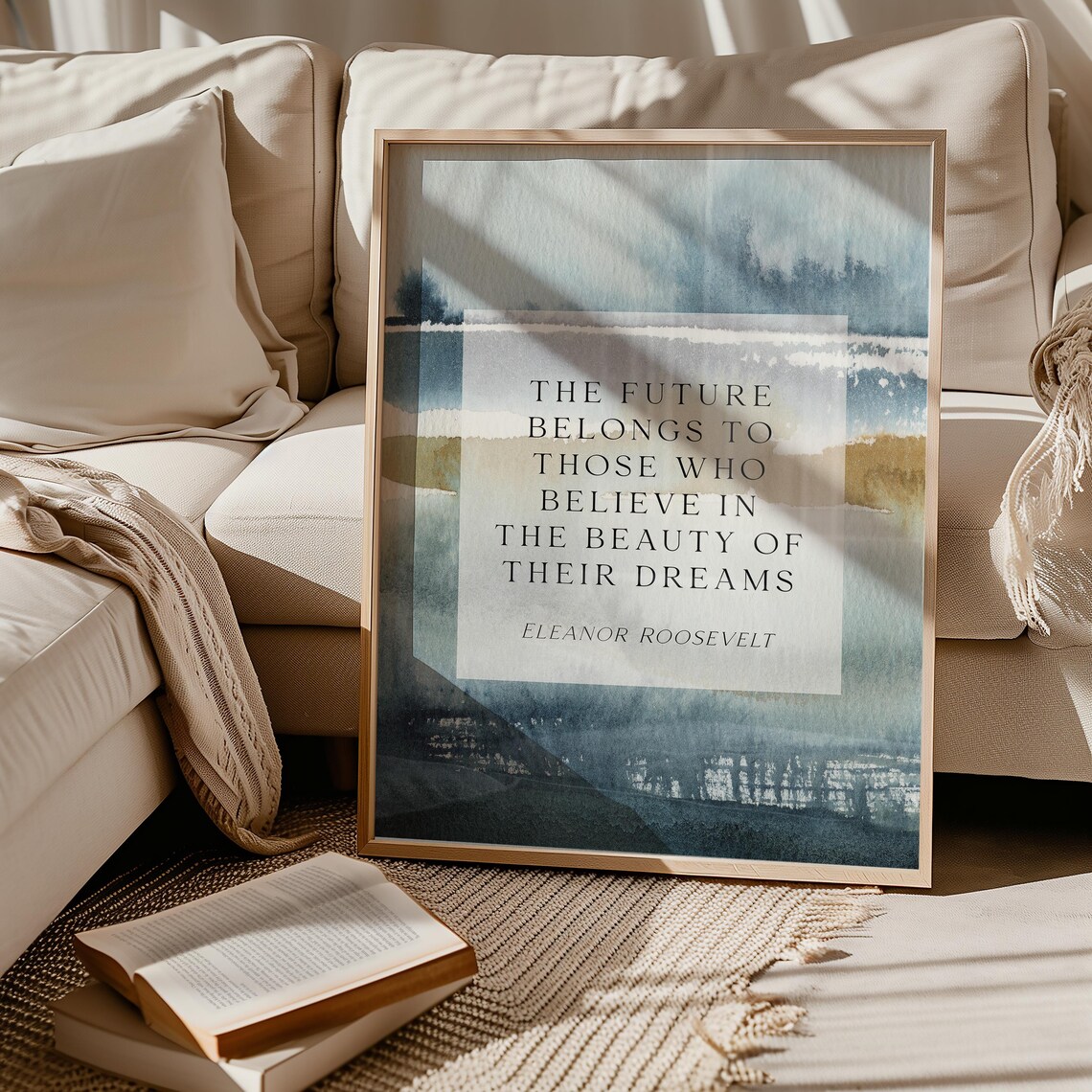 Eleanor Roosevelt Future Belongs To Those Who Believe Watercolor Quote Poster - Image 3