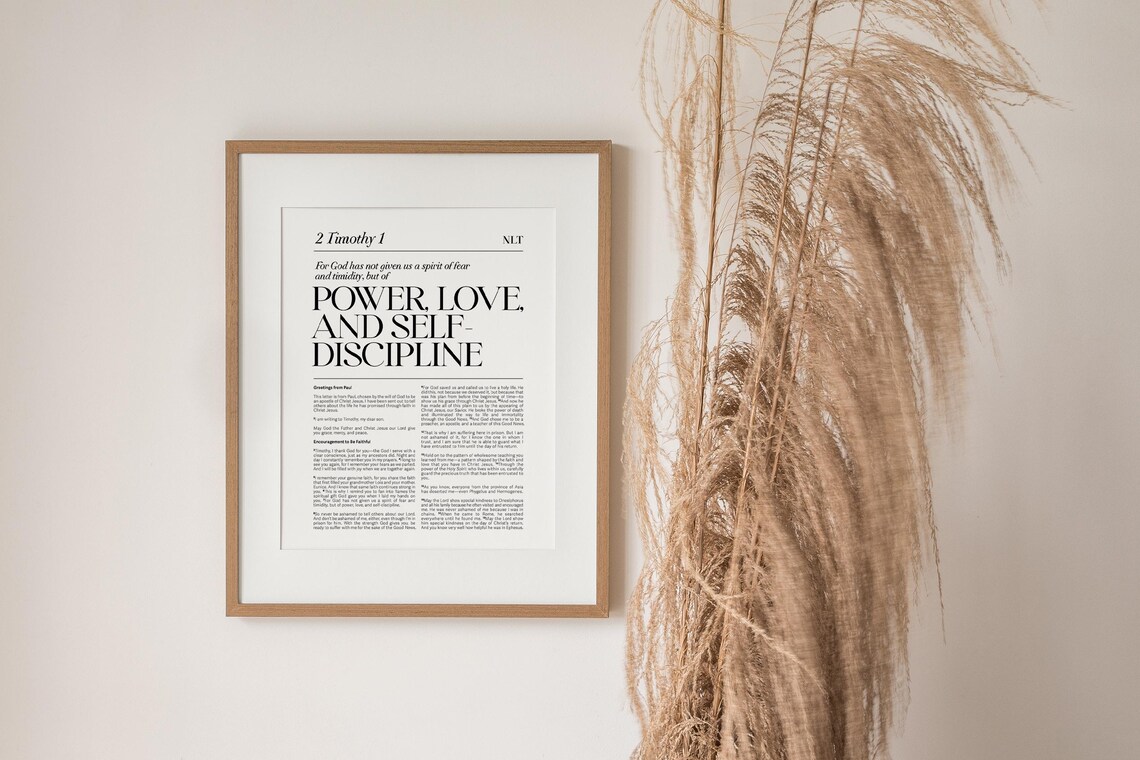 2 Timothy 1:7 Bible Verse Christian Wall Art - Image 2