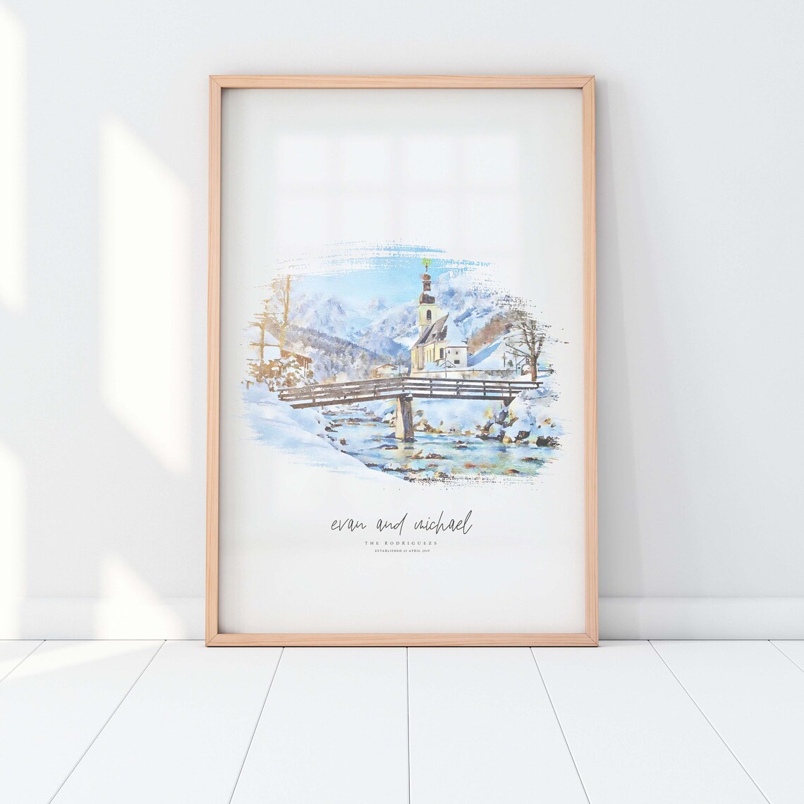 Winter Wedding Venue Illustration, Watercolor Gift - Image 3