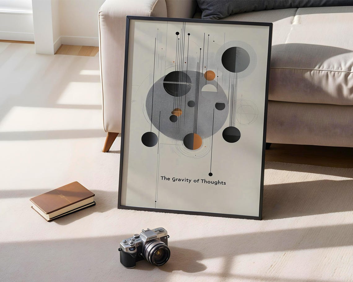 The Gravity of Thoughts Cosmic Abstract Geometric Space Art Poster - Image 2