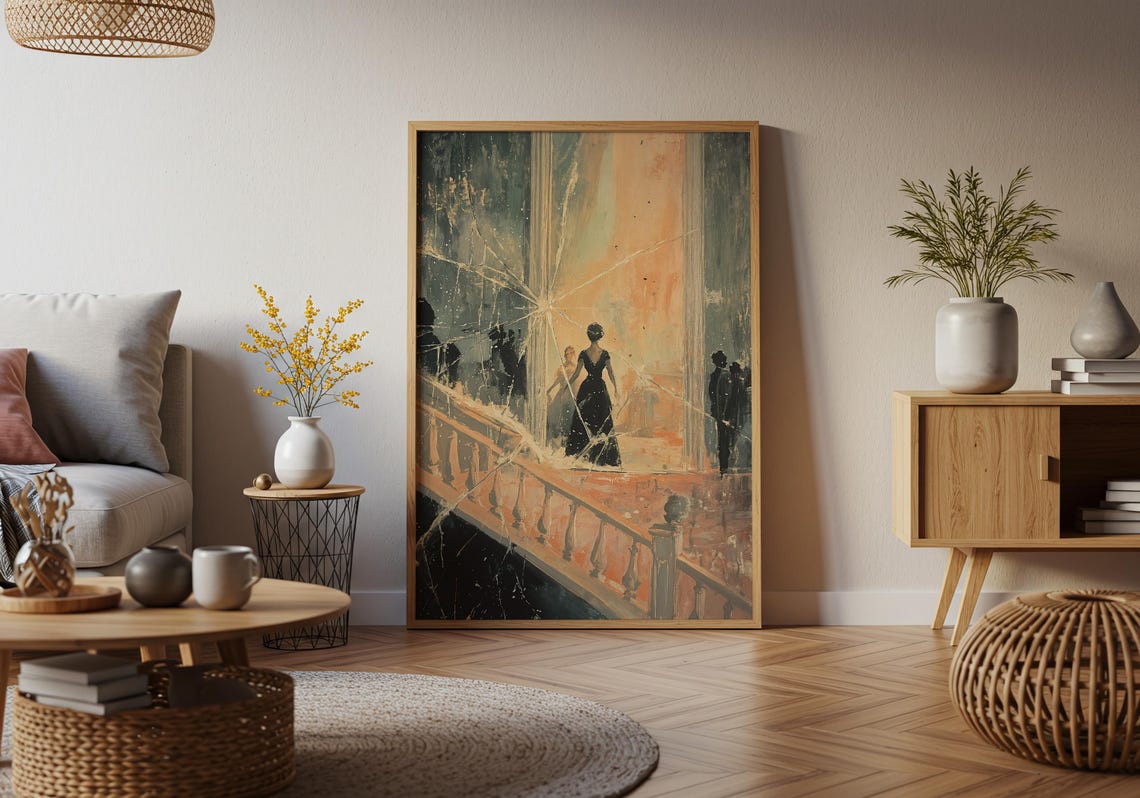 Elegant Ballroom Dance Scene Vintage Grand Staircase Romance Poster - Image 4
