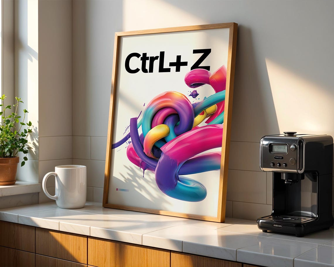 Ctrl+Z Graphic Designer Colorful Glossy 3D Abstract Tech Office Poster - Image 5