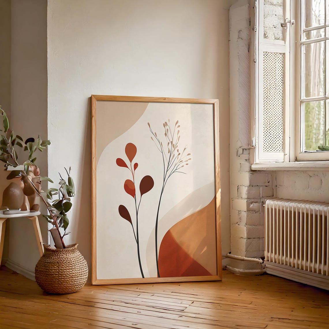 Elegant Nature Botanical Art Print, Minimalist Decor
