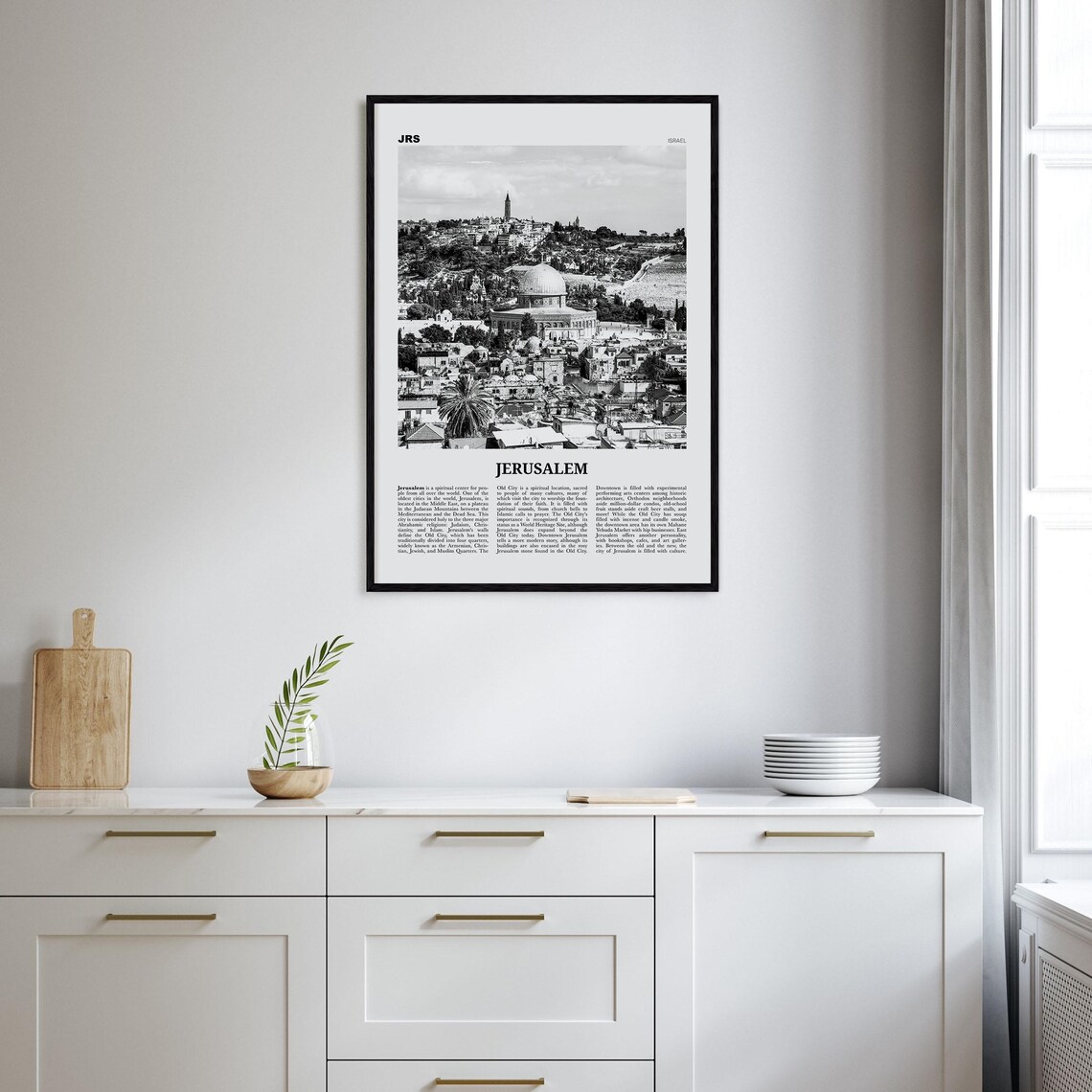 Jerusalem Black and White Art Print, Israel Middle East - Image 2