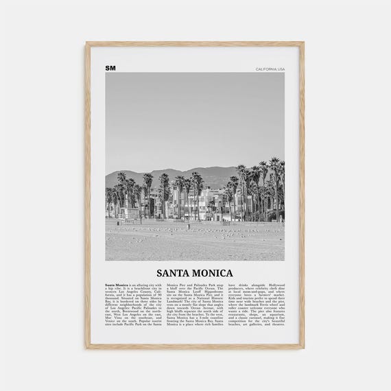 Santa Monica Black and White No. 2 Poster Print