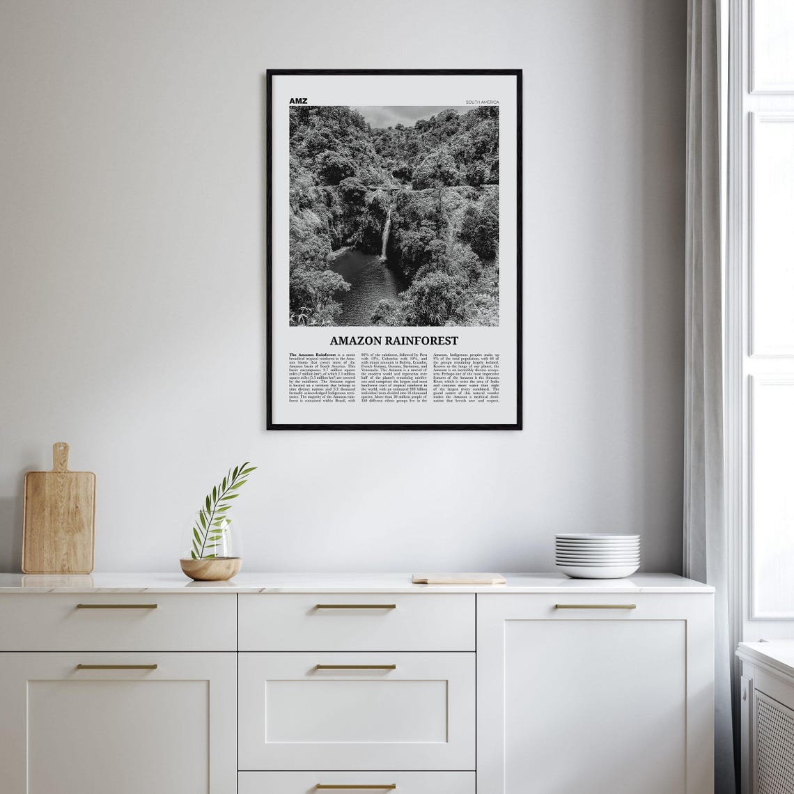 Amazon Rainforest Black And White Poster - Image 2