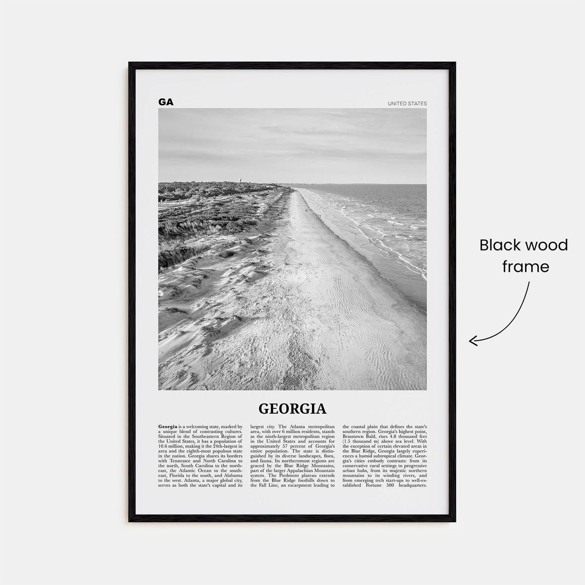 Georgia Print Black And White United States No 3 Georgia Wall Art Georgia Poster Georgia Photo Georgia Wall Decor United States - Image 3