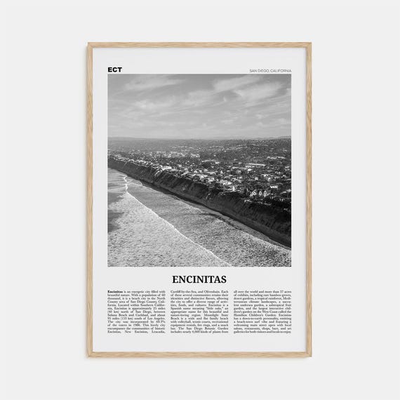 Encinitas Black and White No. 2 Travel Poster