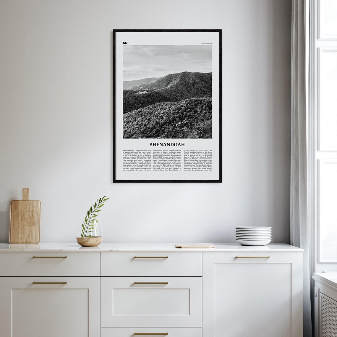 Shenandoah Black And White Travel Poster - Image 2