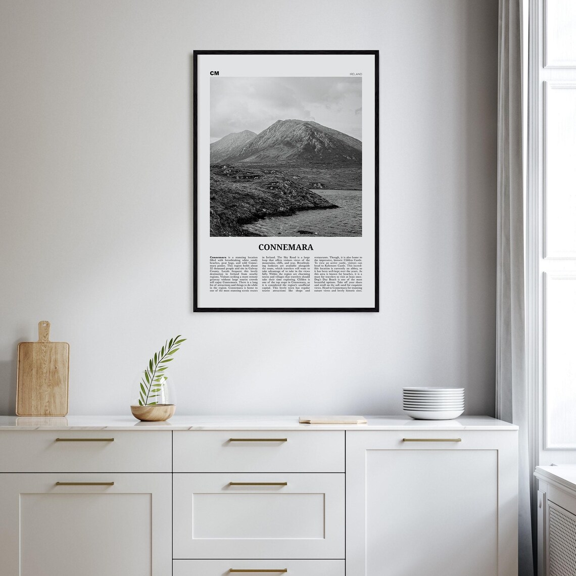 Connemara Map Print, Black and White Travel Poster - Image 2