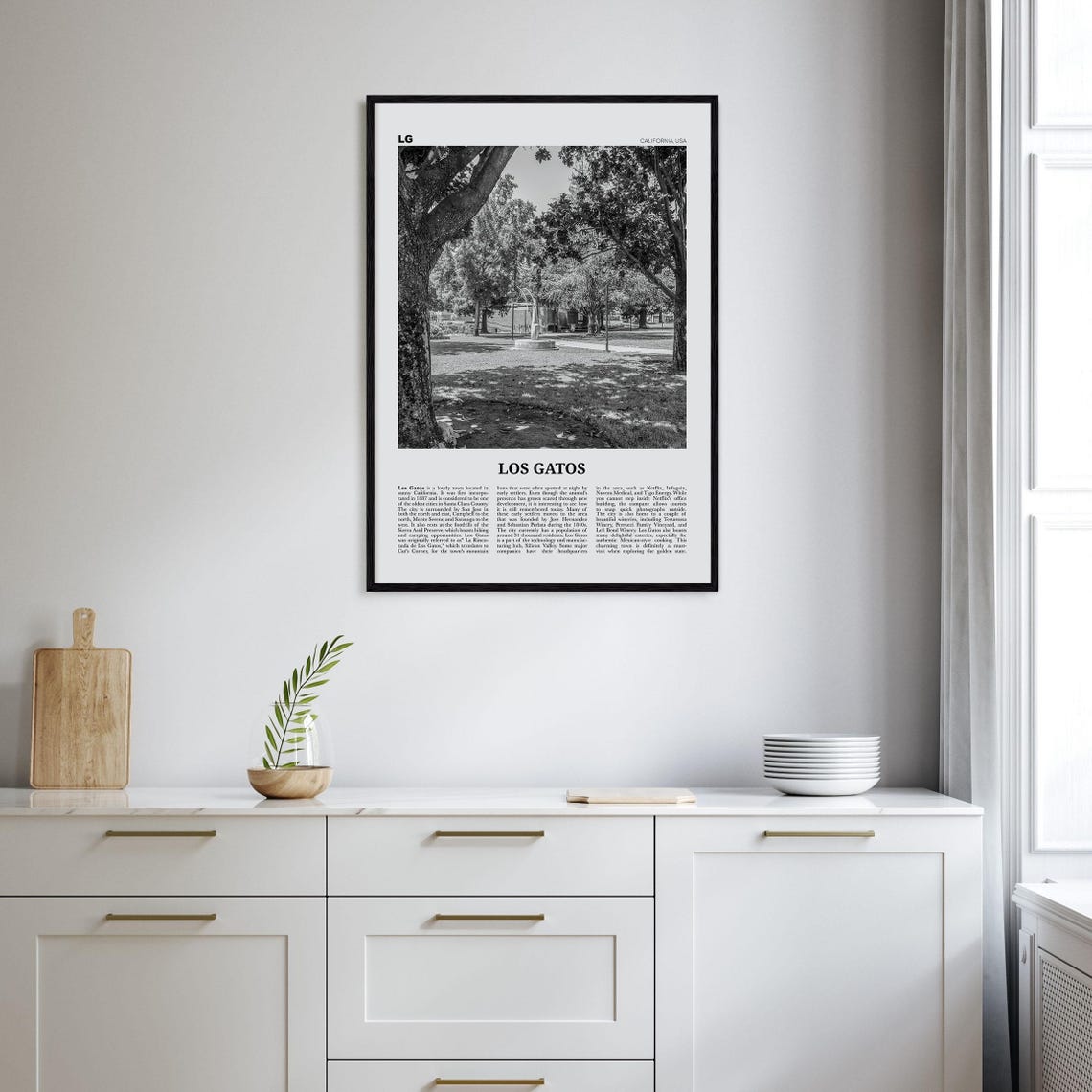 Los Gatos Print Black And White Los Gatos Wall Art Los Gatos Poster Los Gatos Photo Los Gatos Wall Dcor California Usa United States - Image 2