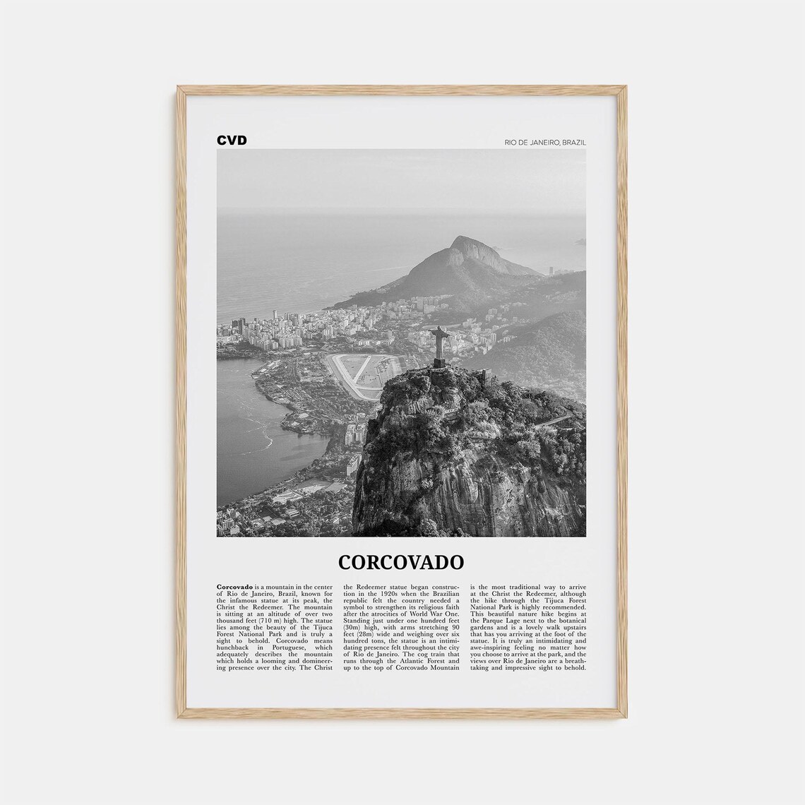 Corcovado, Rio De Janeiro Brazil Travel Poster