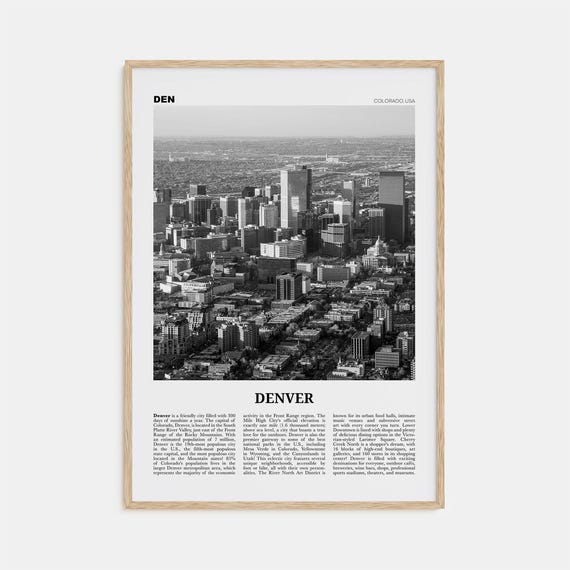 Denver Black and White No. 3 Travel Poster