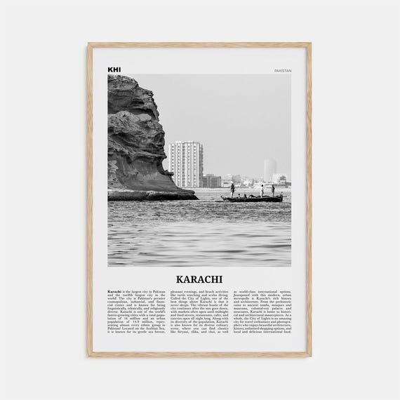 Karachi Black and White No. 1 Travel Poster, Pakistan