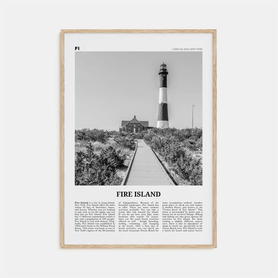 Fire Island Black and White Travel Poster