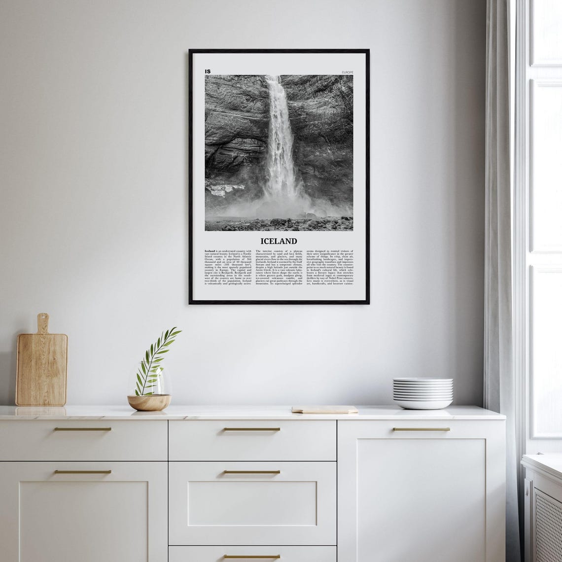 Iceland Black and White No. 1 Europe Travel Poster - Image 2