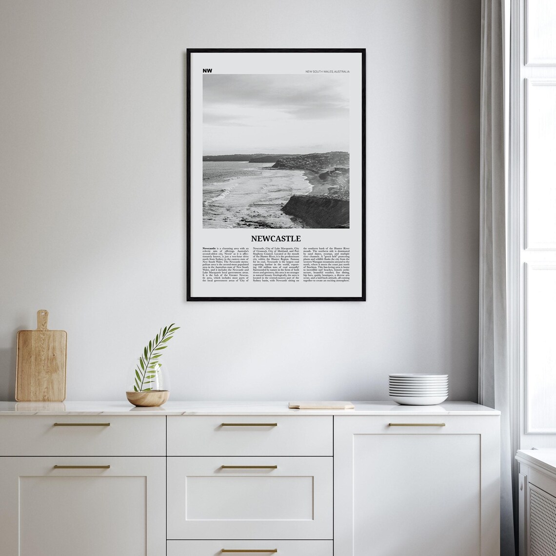 Newcastle Black and White Travel Poster, Australia - Image 2
