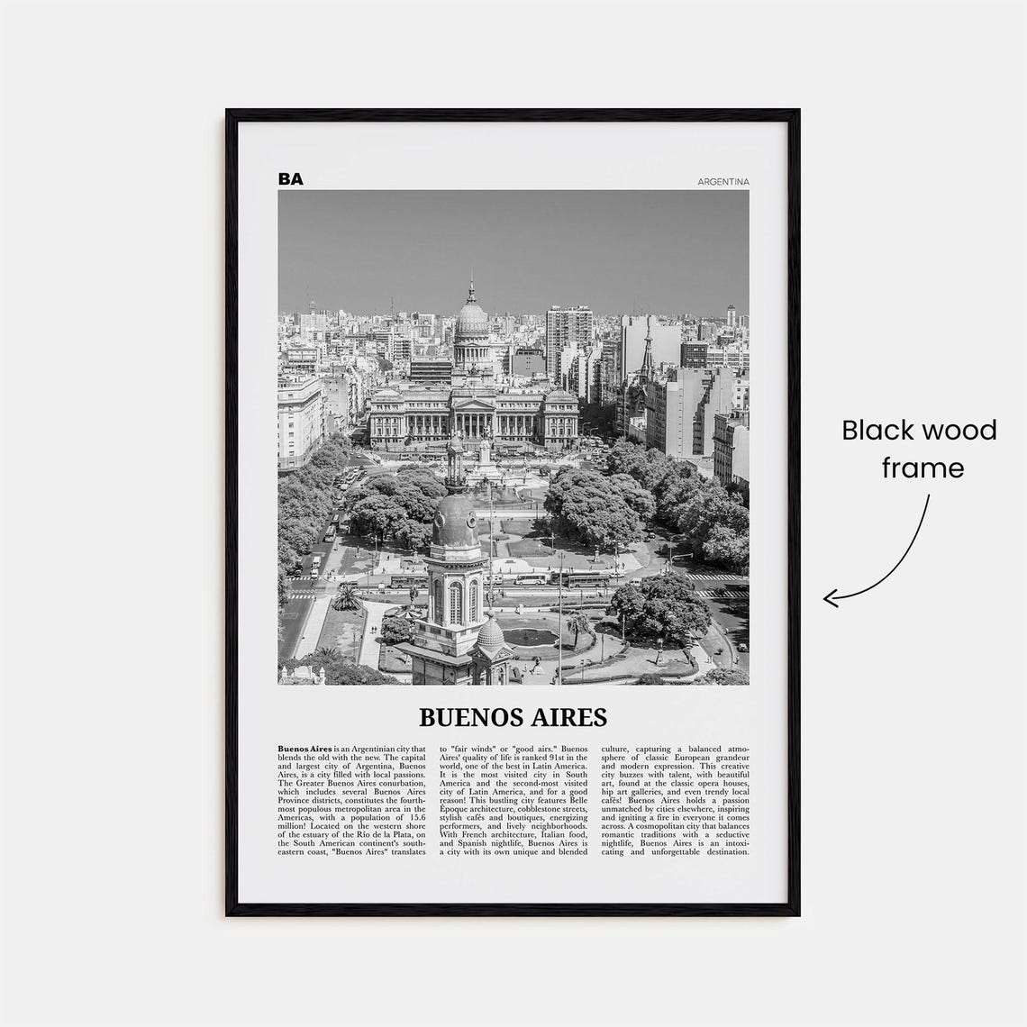 Buenos Aires Black and White No. 2 Travel Poster - Image 3