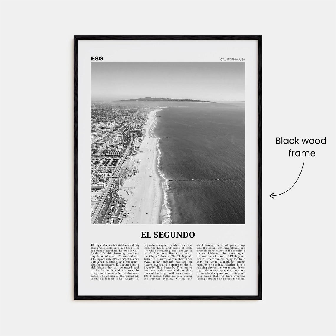 El Segundo Black And White Travel Poster - Image 3