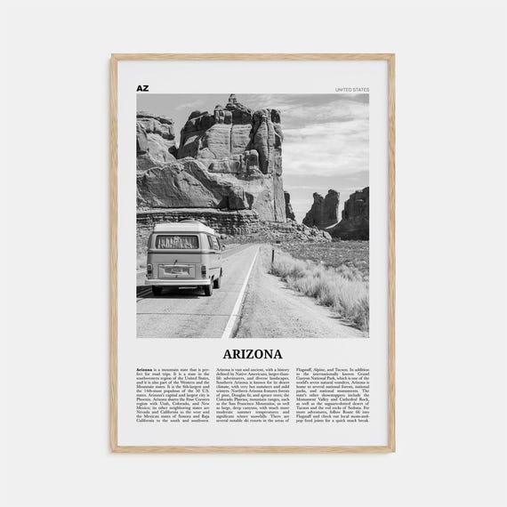 Arizona Black and White No. 2 Travel Poster