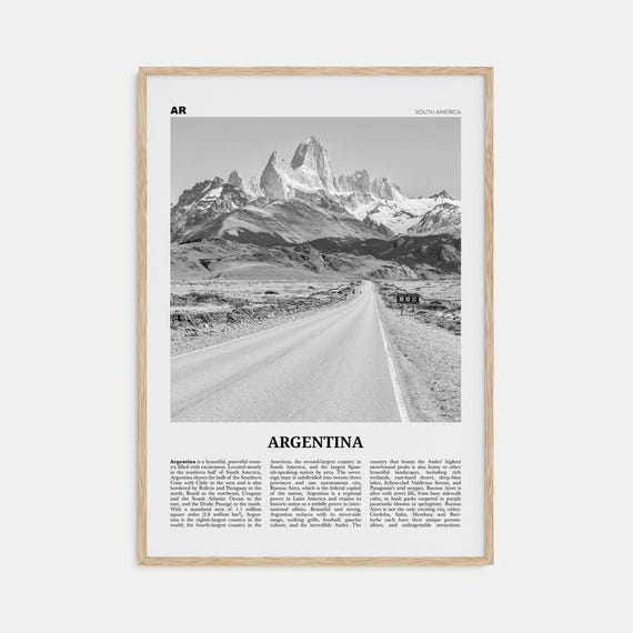 Argentina Black and White Travel Poster, Buenos Aires